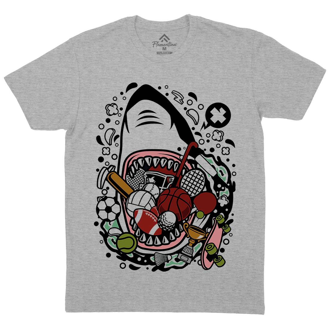 Shark Sport Mens Organic Crew Neck T-Shirt Sport C650