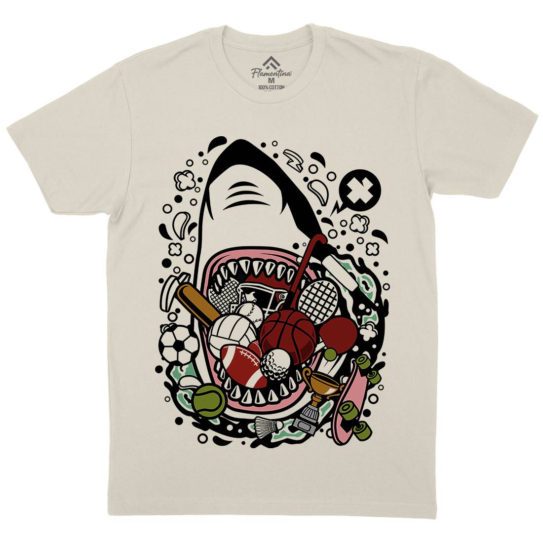 Shark Sport Mens Organic Crew Neck T-Shirt Sport C650