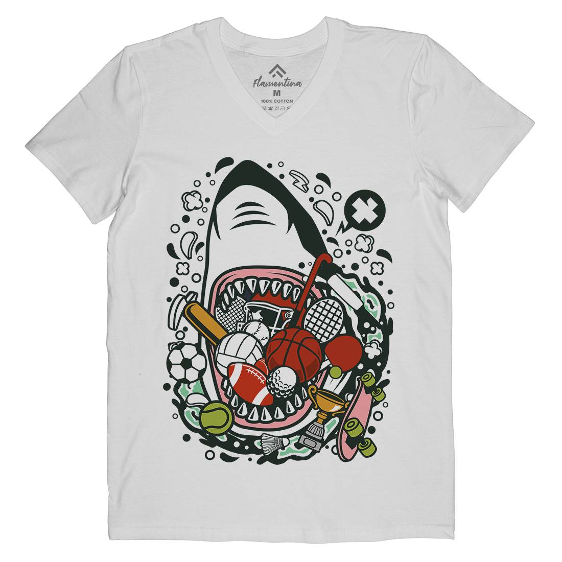 Shark Sport Mens V-Neck T-Shirt Sport C650