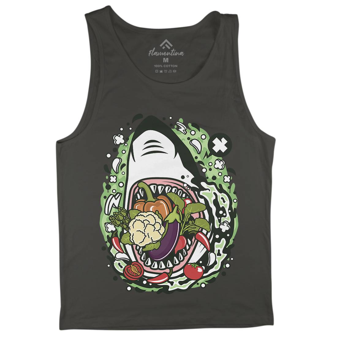 Shark Vegetable Mens Tank Top Vest Food C651