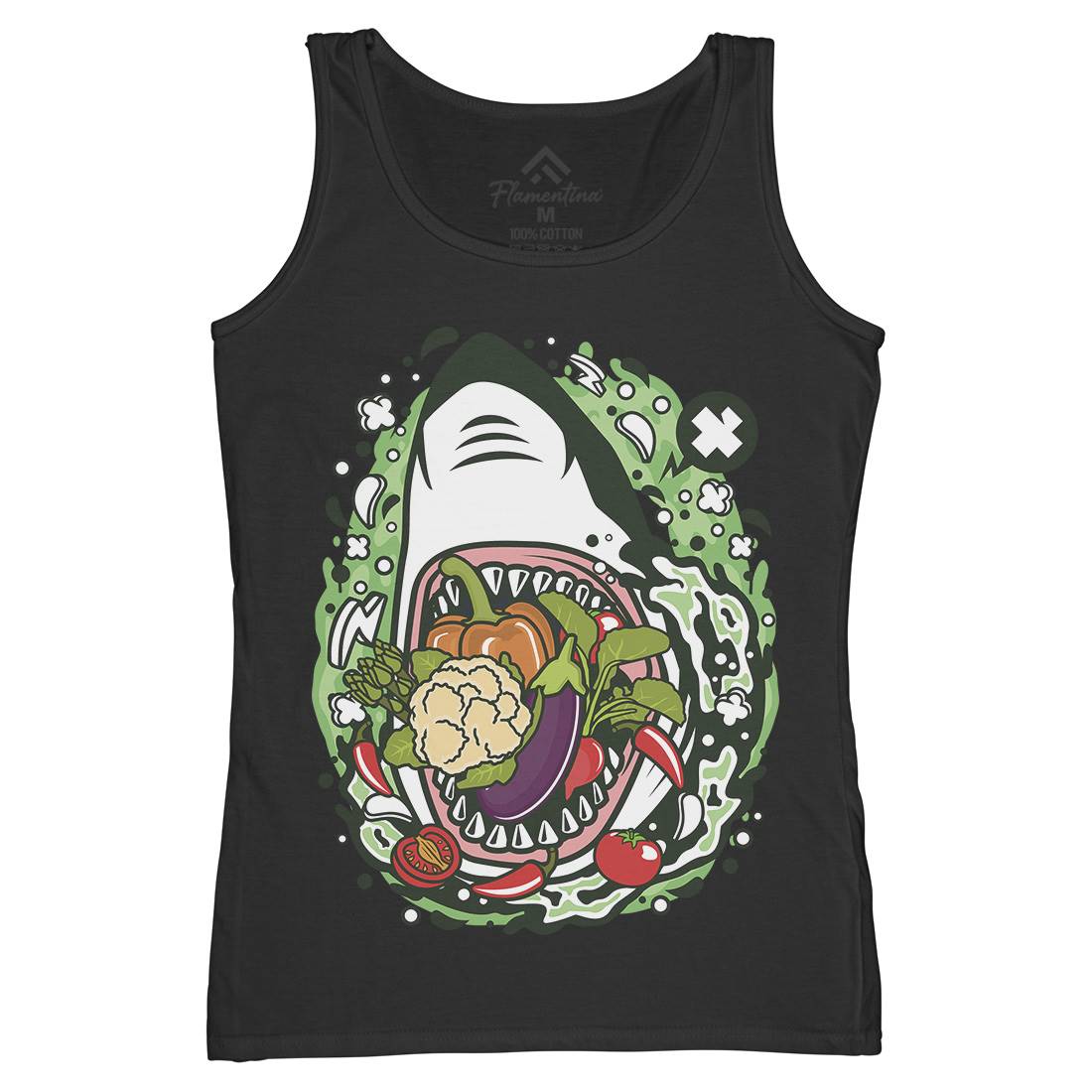 Shark Vegetable Womens Organic Tank Top Vest Food C651