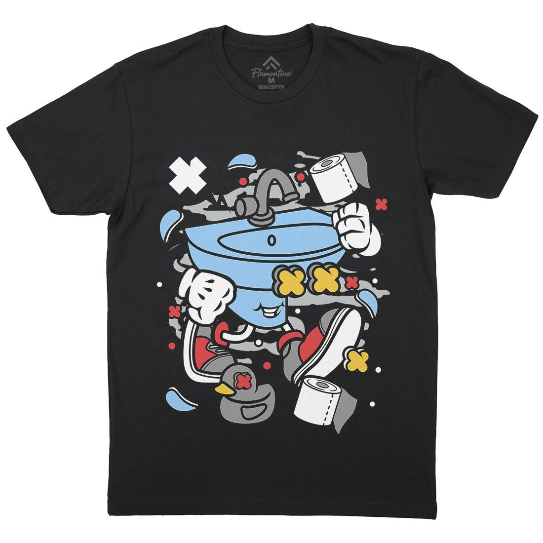 Sink Mens Organic Crew Neck T-Shirt Retro C652