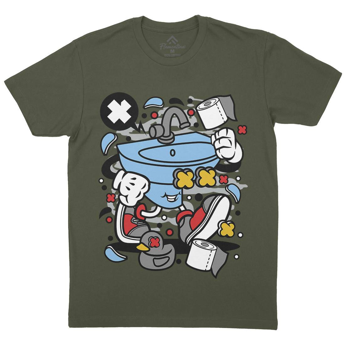 Sink Mens Crew Neck T-Shirt Retro C652