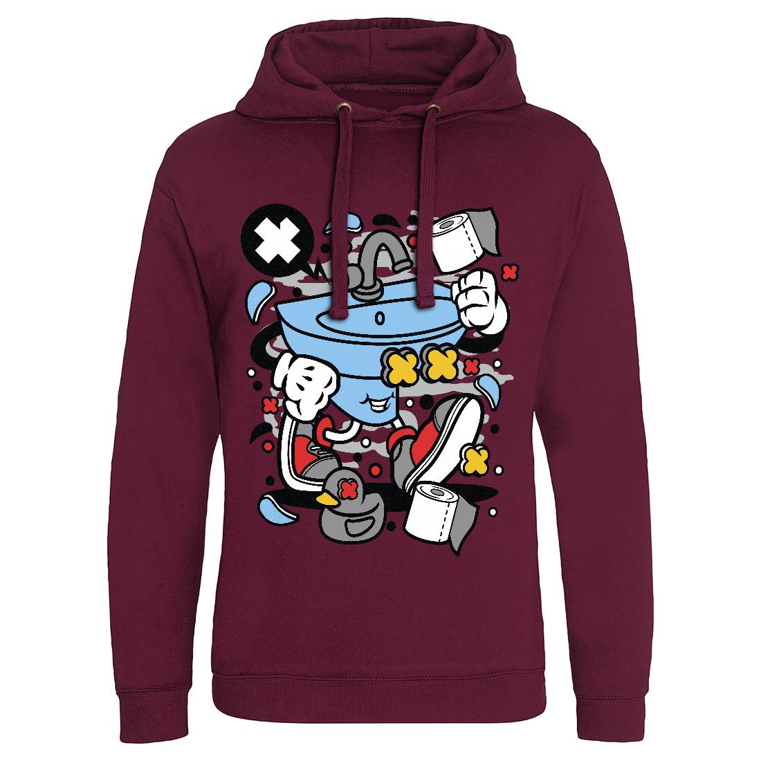 Sink Mens Hoodie Without Pocket Retro C652