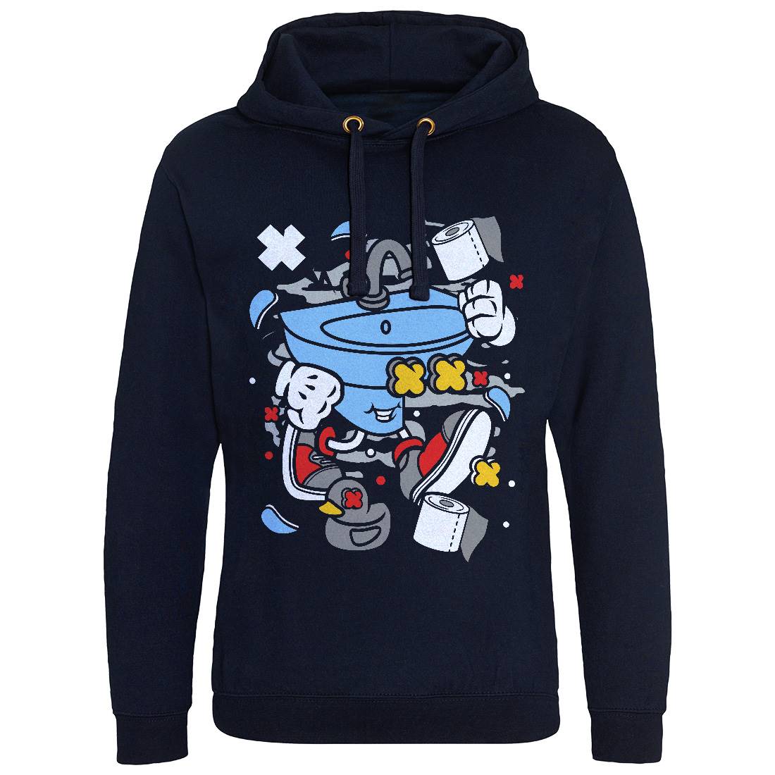 Sink Mens Hoodie Without Pocket Retro C652