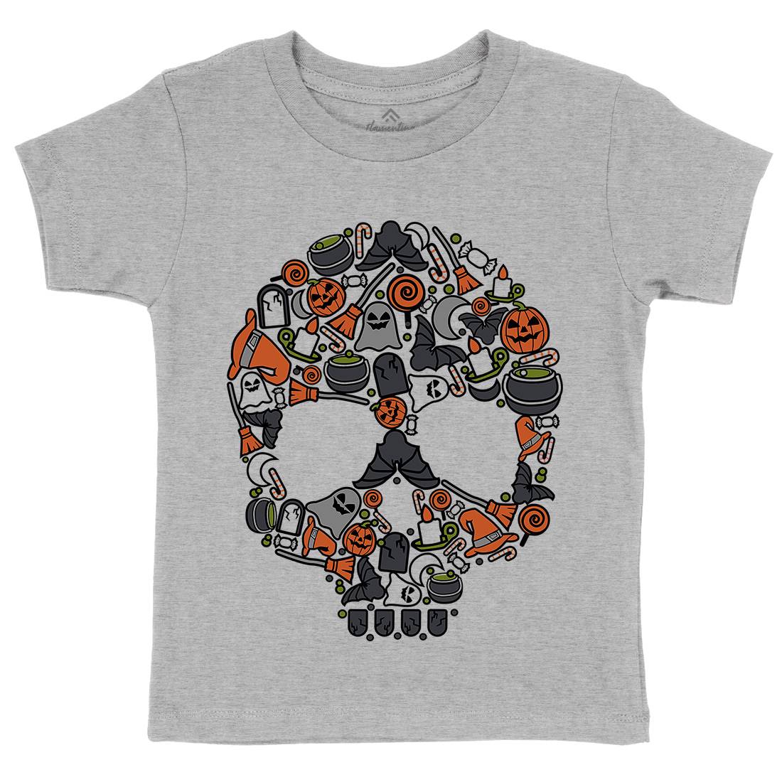 Skull Kids Crew Neck T-Shirt Halloween C653