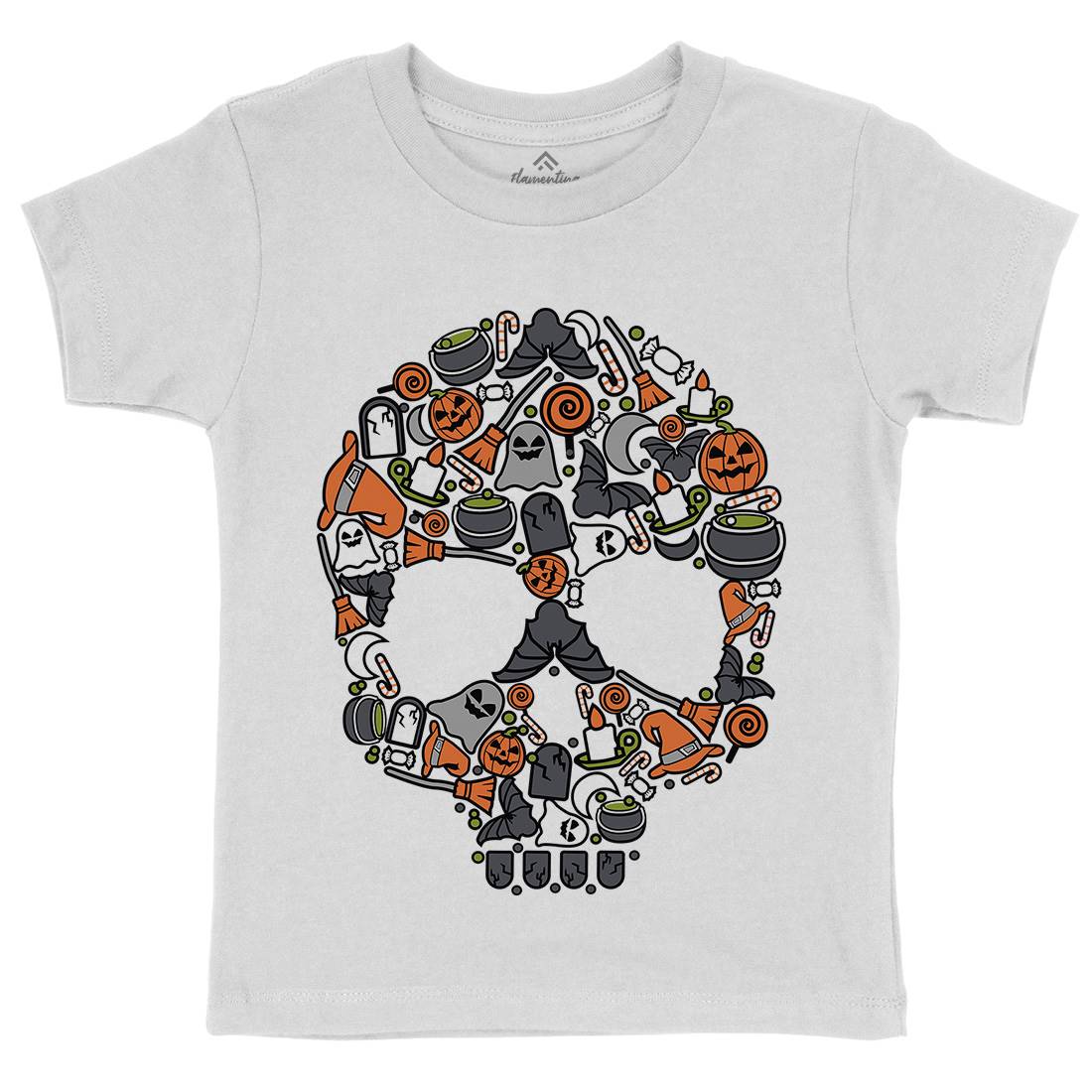 Skull Kids Crew Neck T-Shirt Halloween C653