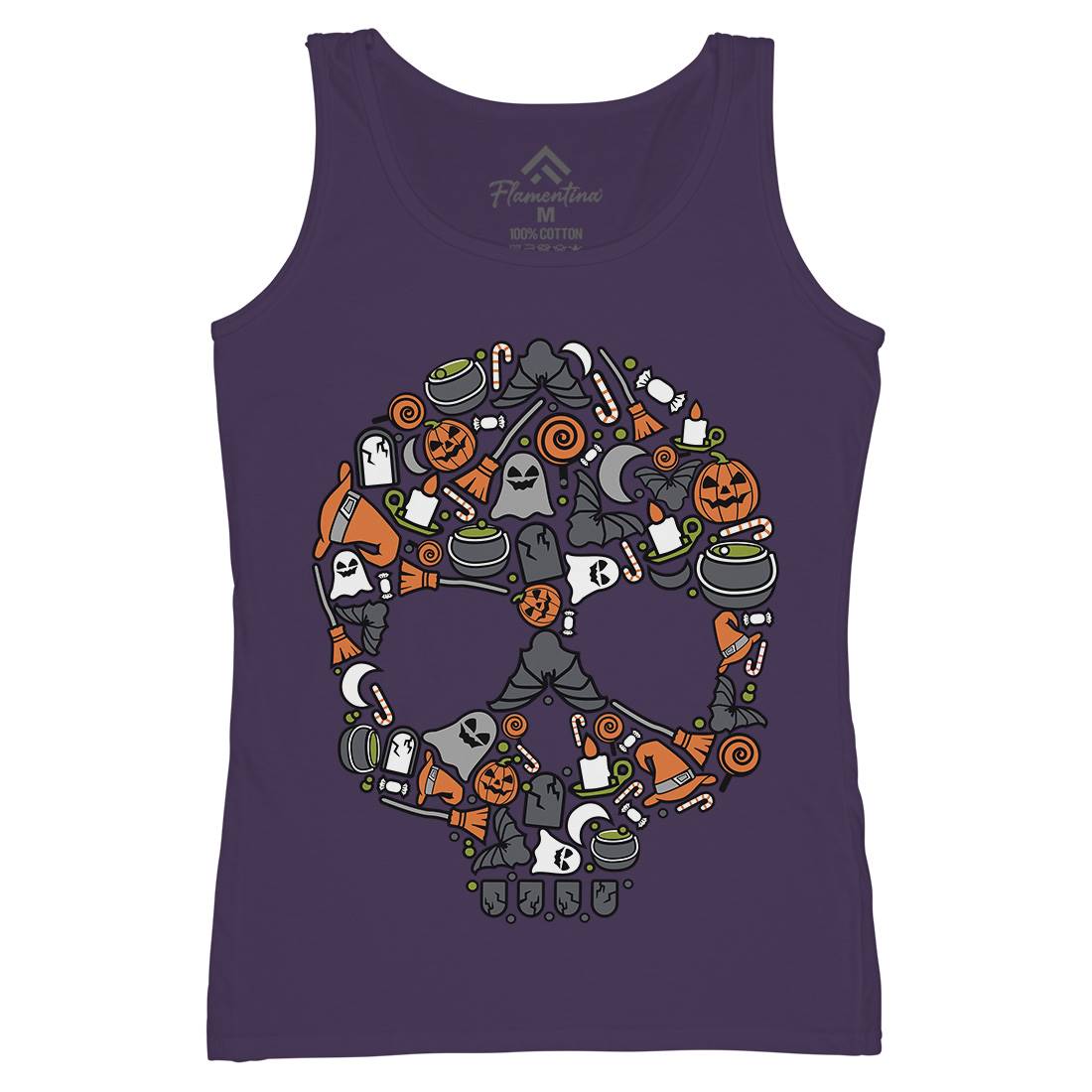 Skull Womens Organic Tank Top Vest Halloween C653