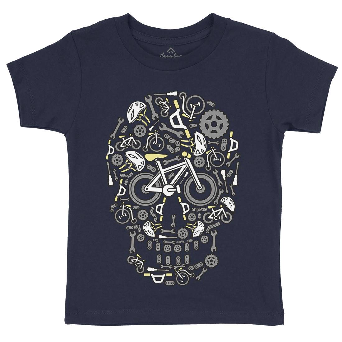 Skull Bike Kids Organic Crew Neck T-Shirt Bikes C654