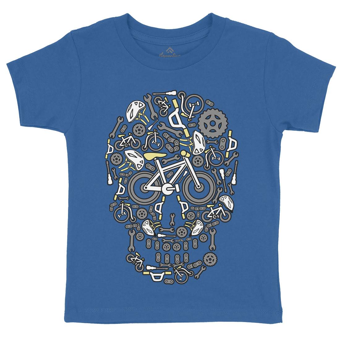 Skull Bike Kids Organic Crew Neck T-Shirt Bikes C654