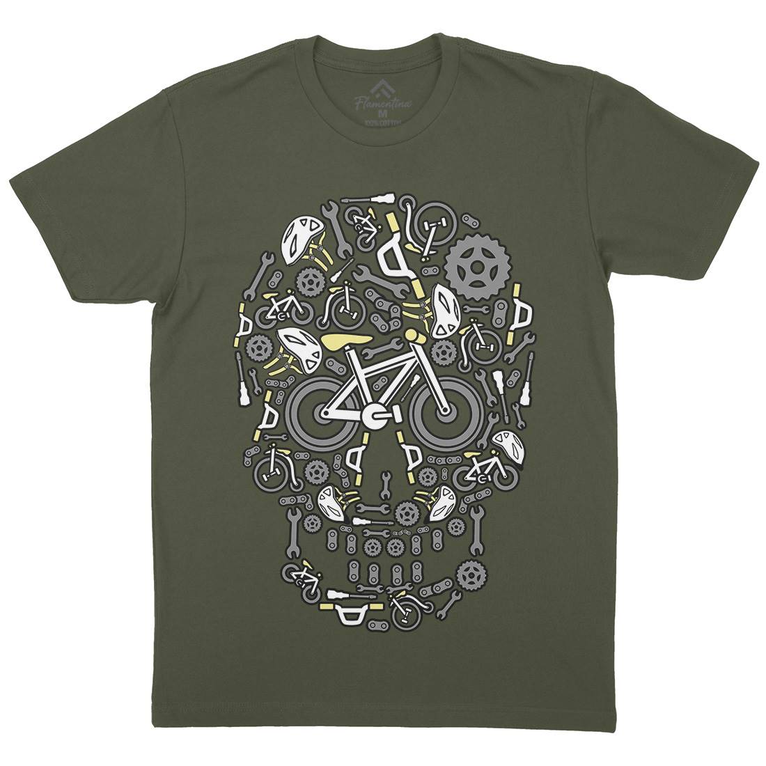 Skull Bike Mens Crew Neck T-Shirt Bikes C654