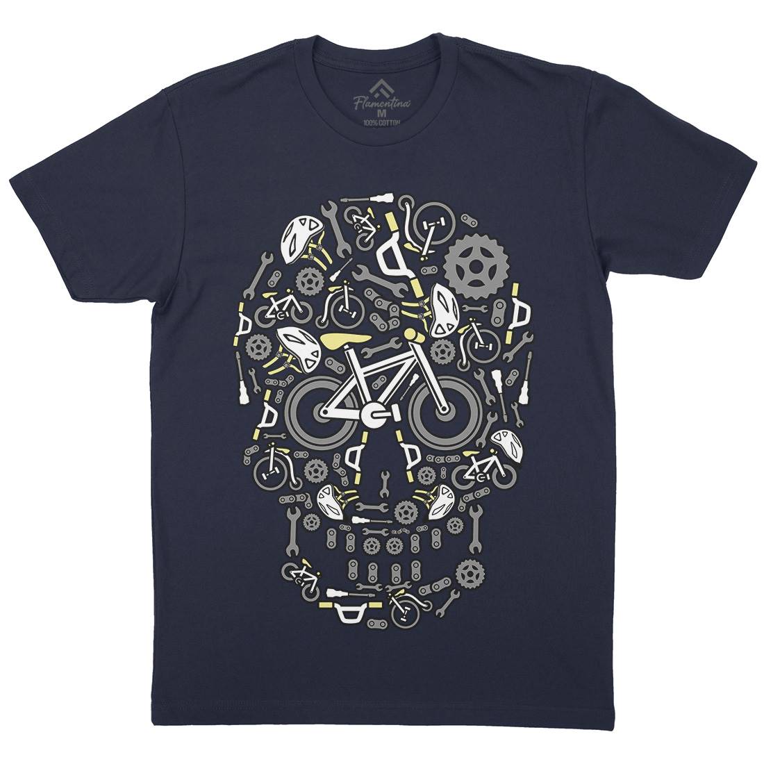 Skull Bike Mens Crew Neck T-Shirt Bikes C654