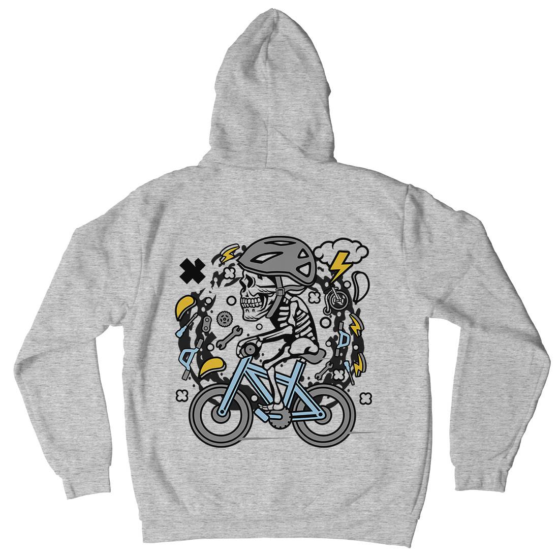 Skull Biker Mens Hoodie With Pocket Bikes C655