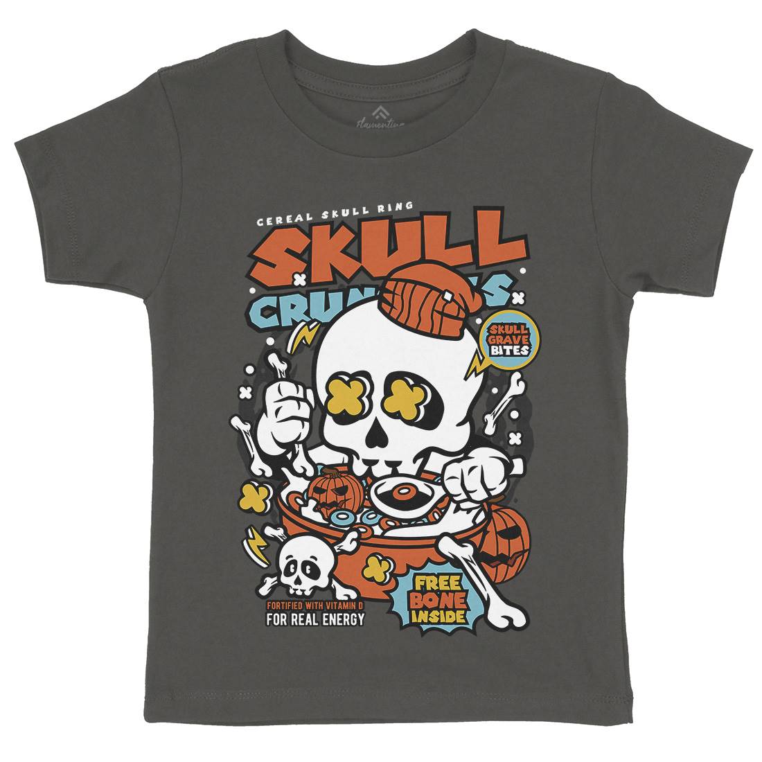 Skull Crunchies Kids Crew Neck T-Shirt Food C656