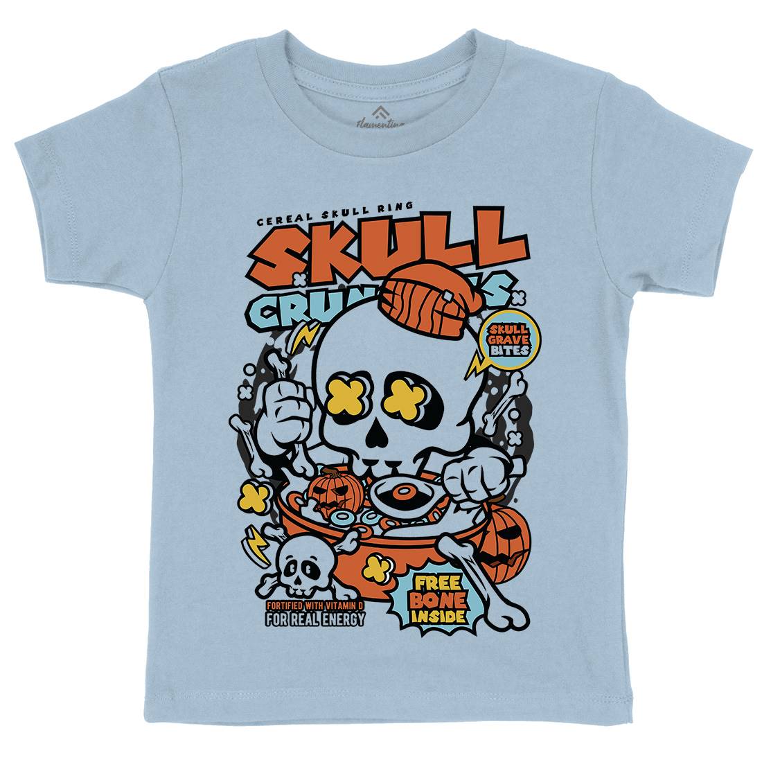 Skull Crunchies Kids Crew Neck T-Shirt Food C656