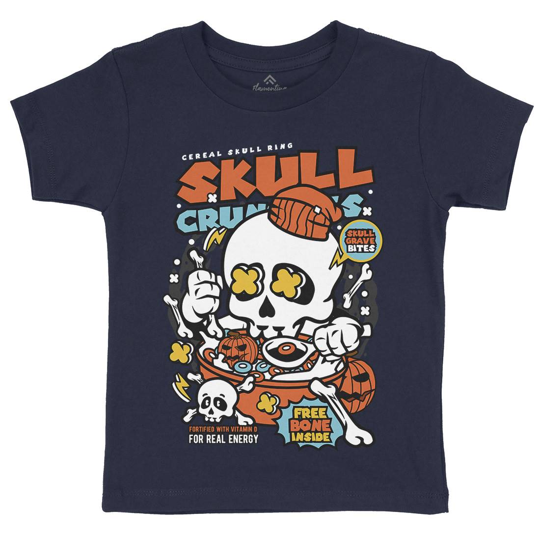 Skull Crunchies Kids Crew Neck T-Shirt Food C656