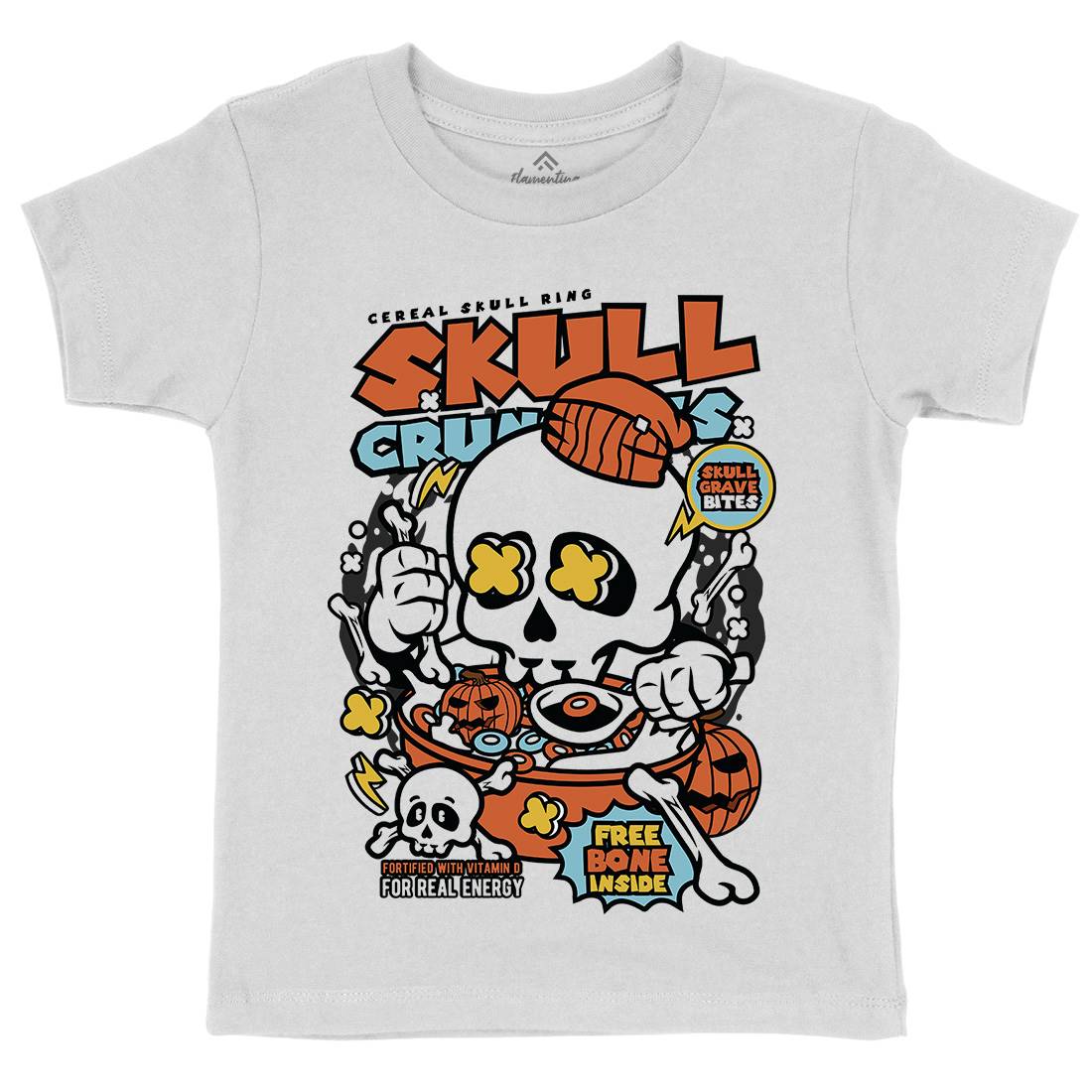 Skull Crunchies Kids Organic Crew Neck T-Shirt Food C656