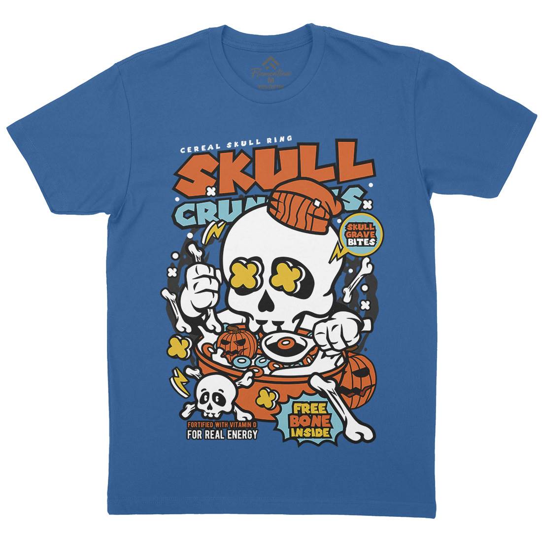 Skull Crunchies Mens Crew Neck T-Shirt Food C656