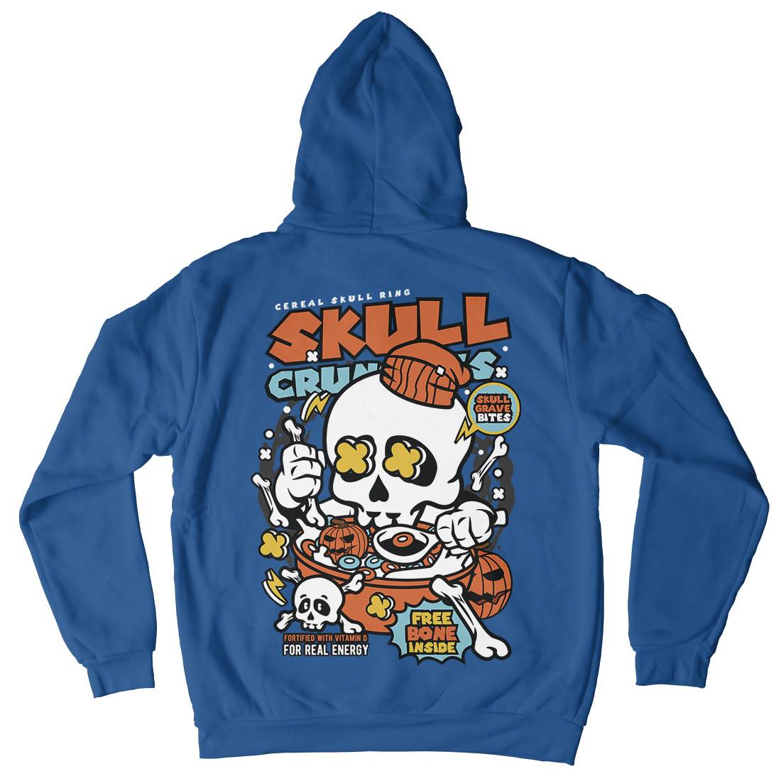 Skull Crunchies Mens Hoodie With Pocket Food C656