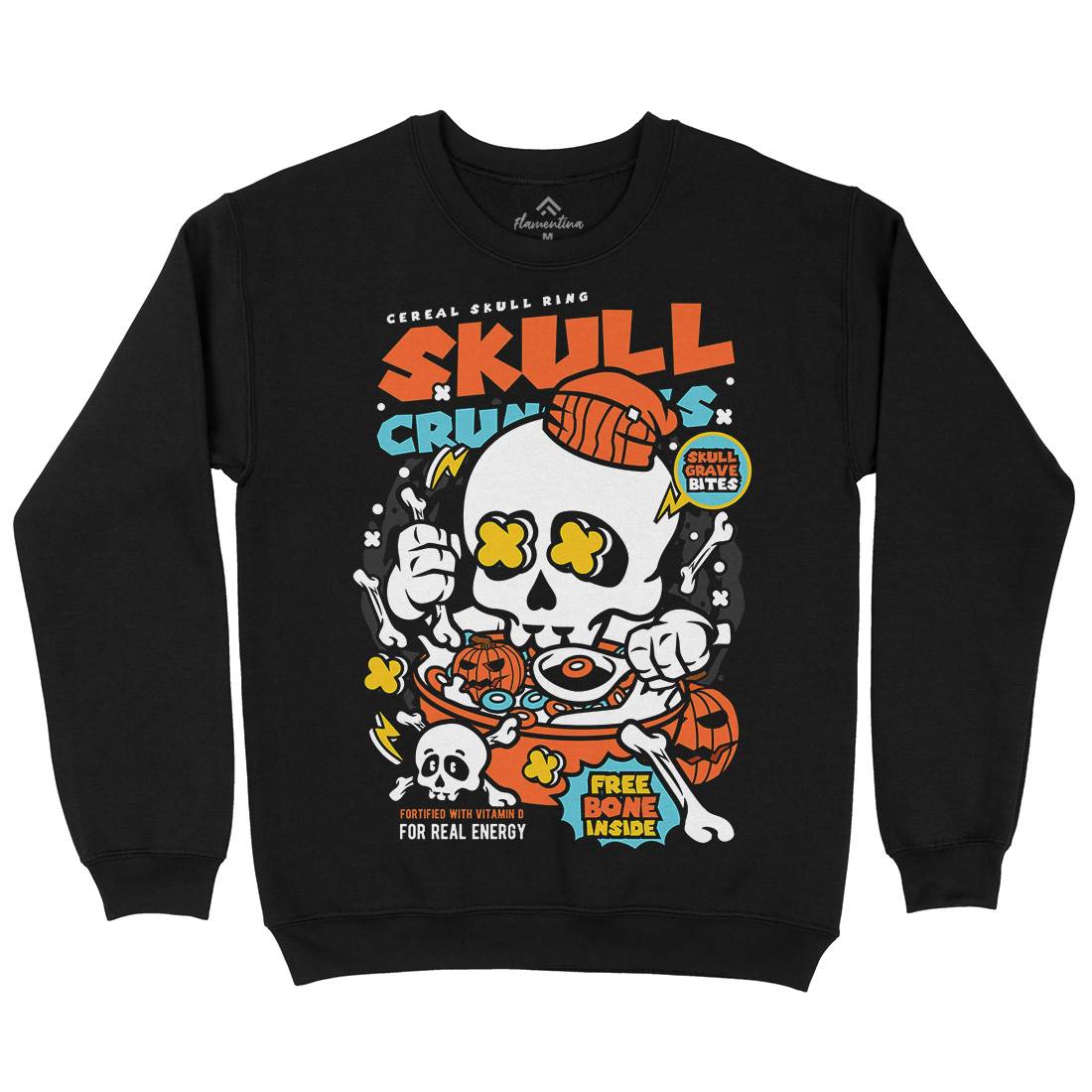 Skull Crunchies Kids Crew Neck Sweatshirt Food C656