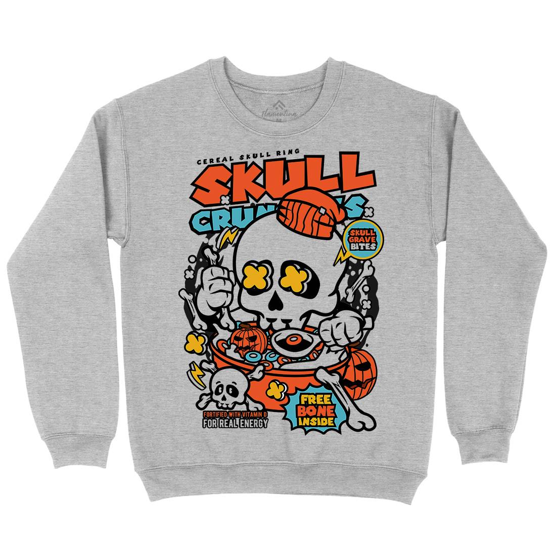 Skull Crunchies Mens Crew Neck Sweatshirt Food C656