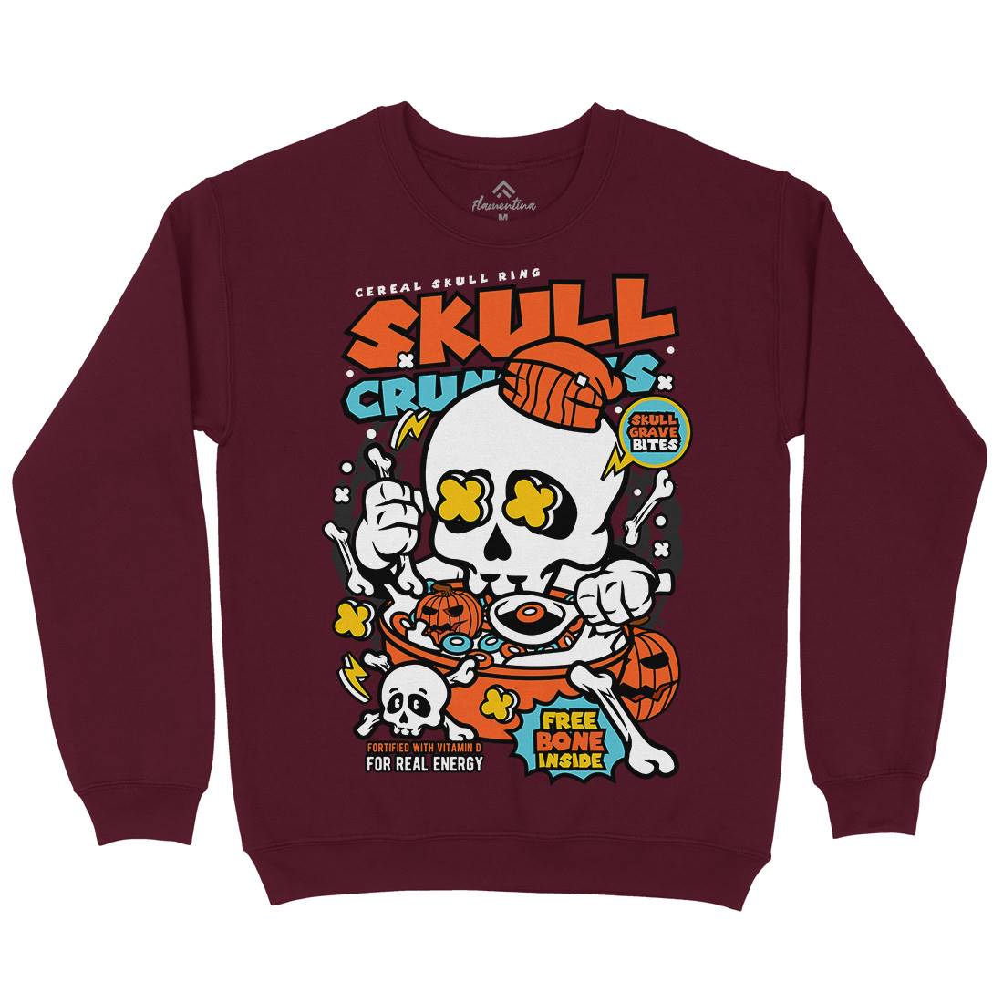 Skull Crunchies Mens Crew Neck Sweatshirt Food C656
