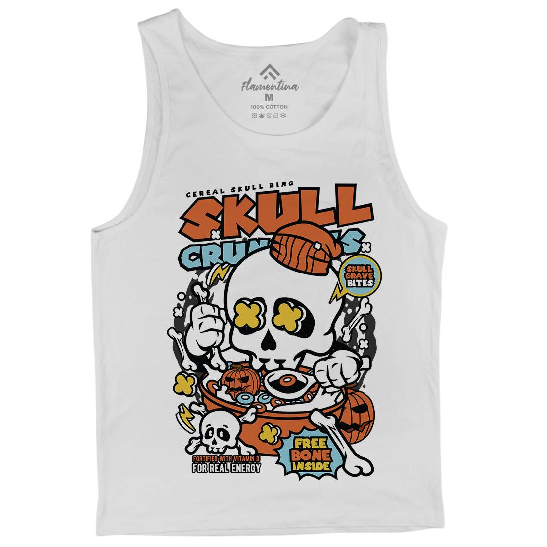 Skull Crunchies Mens Tank Top Vest Food C656
