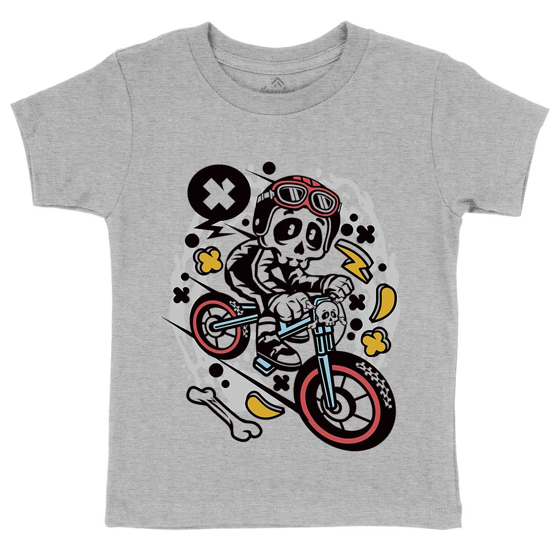 Skull Downhill Kids Crew Neck T-Shirt Bikes C657