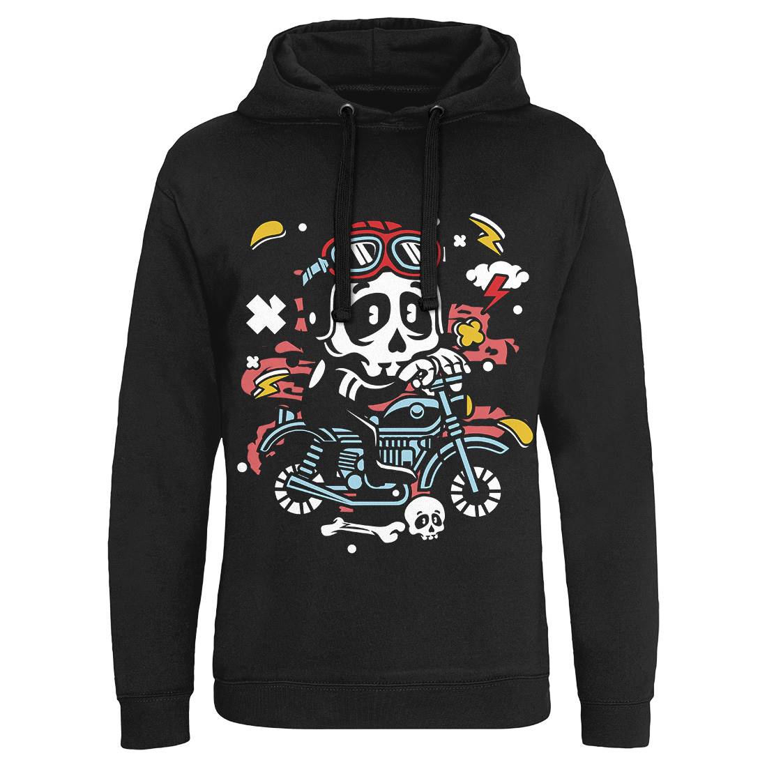 Skull Motocross Mens Hoodie Without Pocket Motorcycles C658