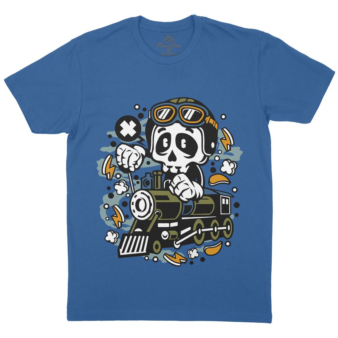 Skull Train Mens Crew Neck T-Shirt Vehicles C660