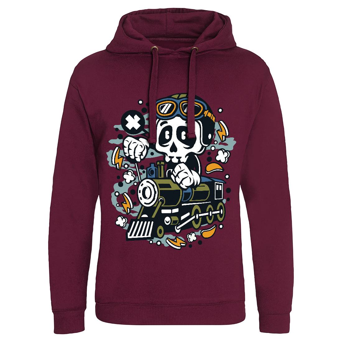 Skull Train Mens Hoodie Without Pocket Vehicles C660