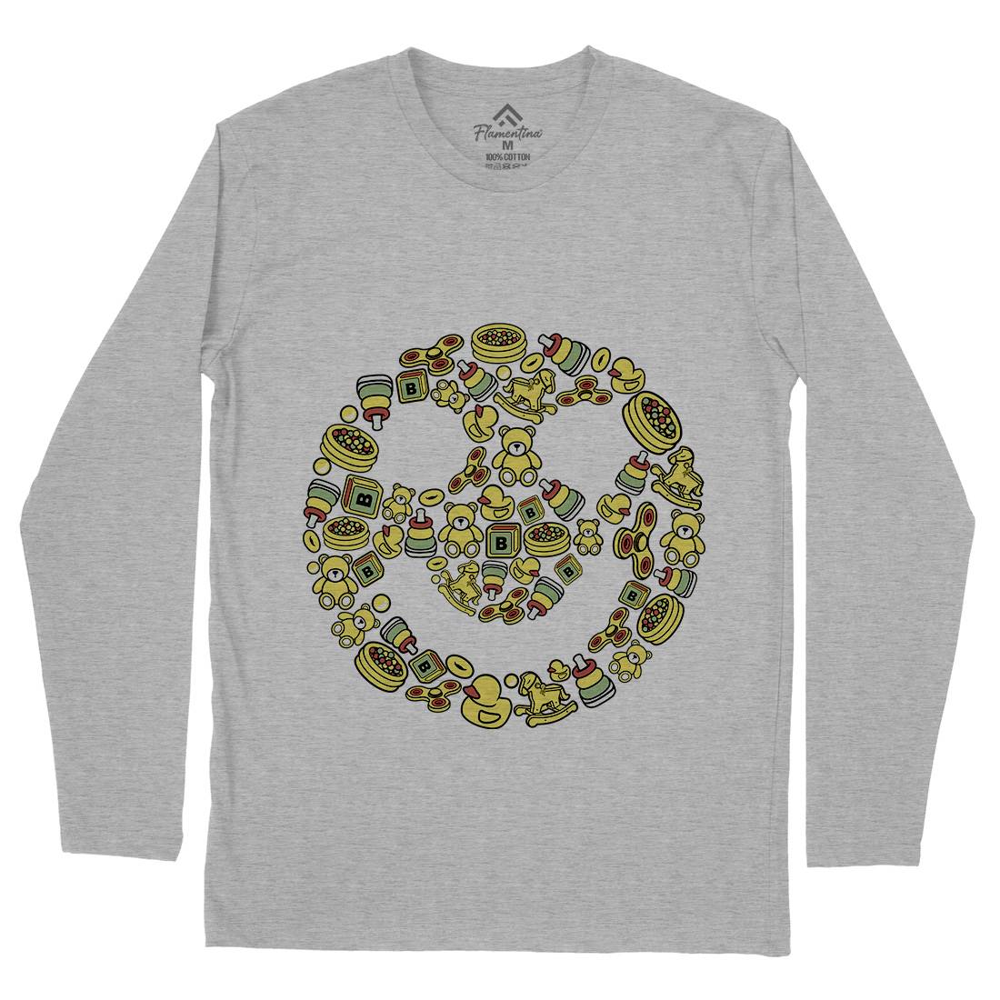 Smile Mens Long Sleeve T-Shirt Retro C661