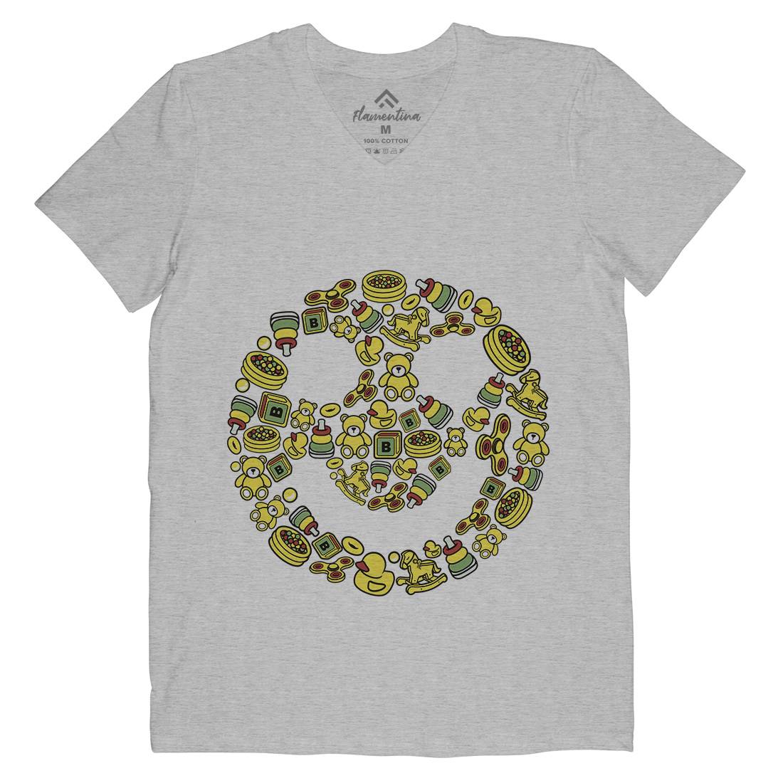 Smile Mens Organic V-Neck T-Shirt Retro C661