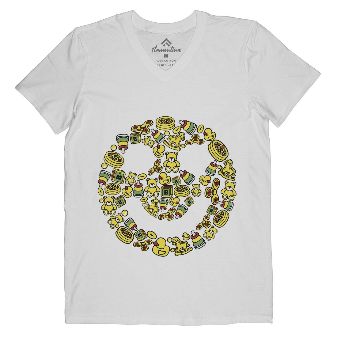 Smile Mens V-Neck T-Shirt Retro C661