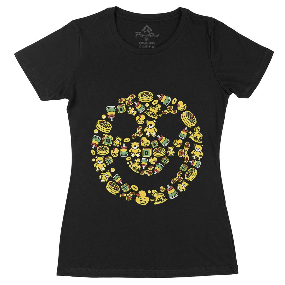 Smile Womens Organic Crew Neck T-Shirt Retro C661