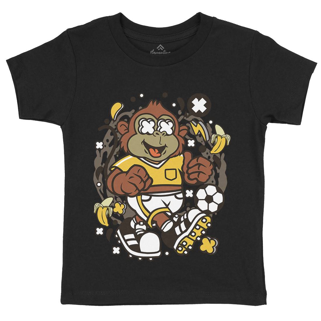 Soccer Monkey Kids Organic Crew Neck T-Shirt Sport C662