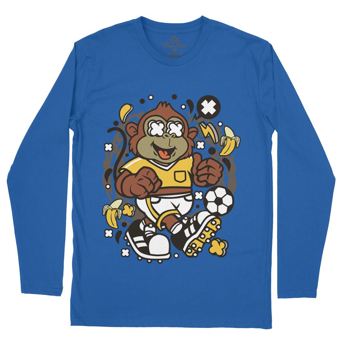 Soccer Monkey Mens Long Sleeve T-Shirt Sport C662