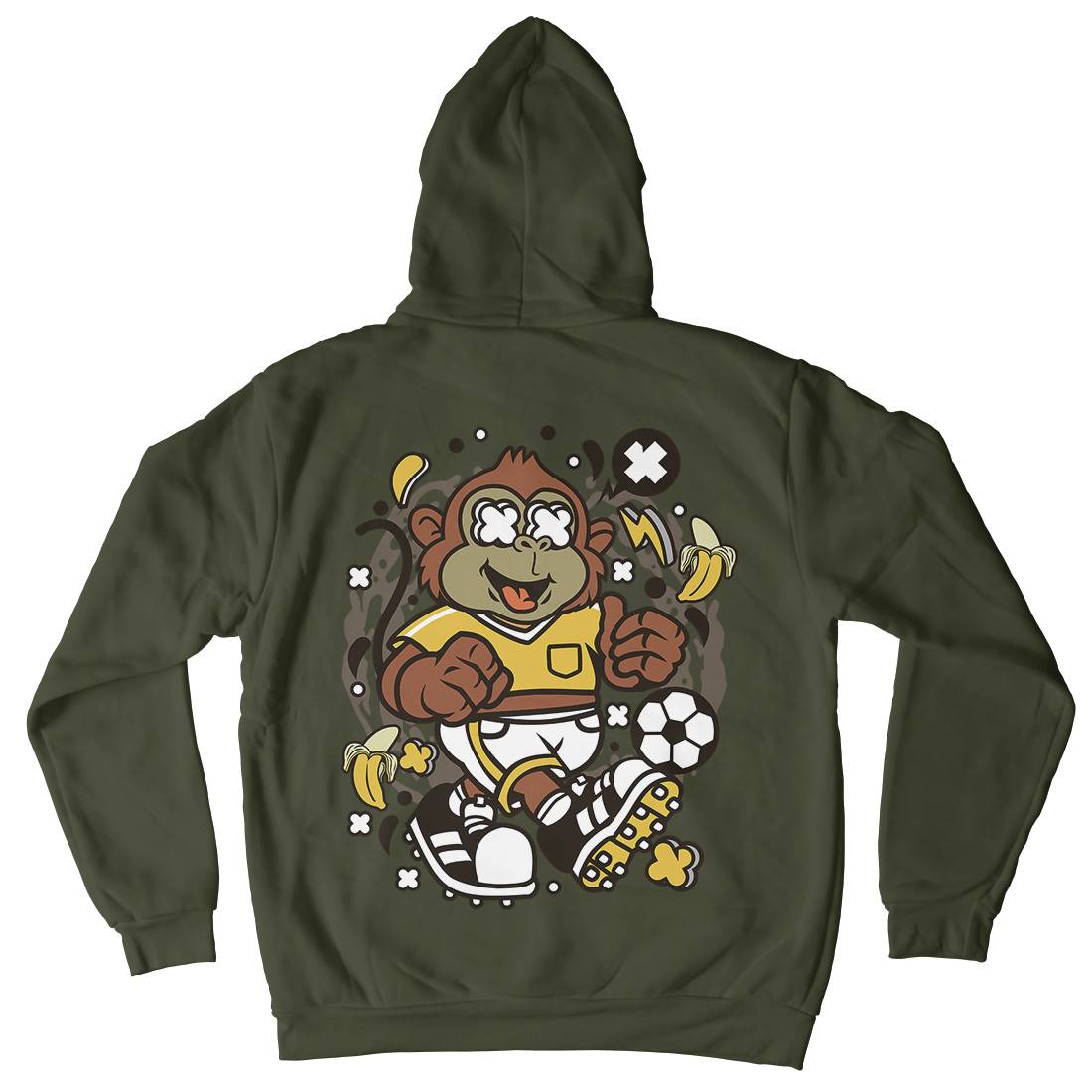 Soccer Monkey Kids Crew Neck Hoodie Sport C662