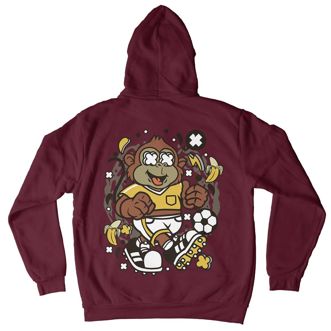 Soccer Monkey Kids Crew Neck Hoodie Sport C662