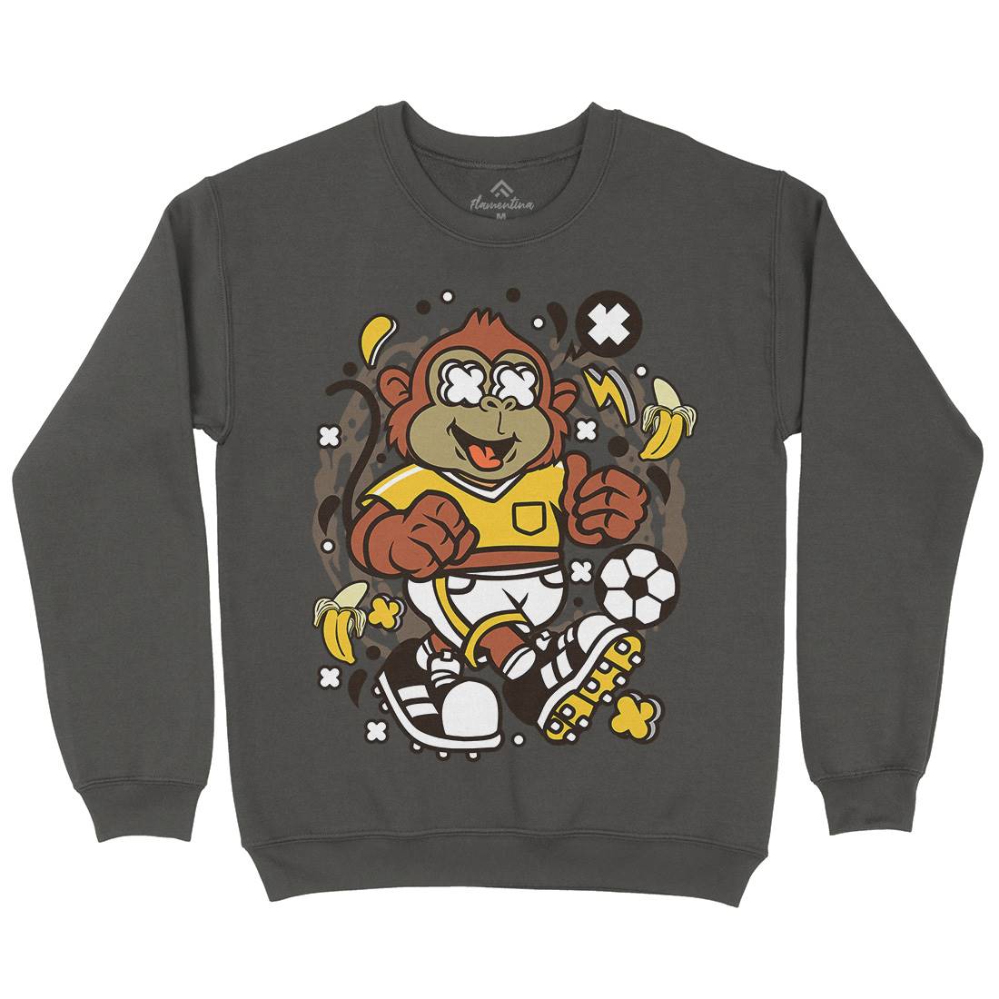 Soccer Monkey Kids Crew Neck Sweatshirt Sport C662