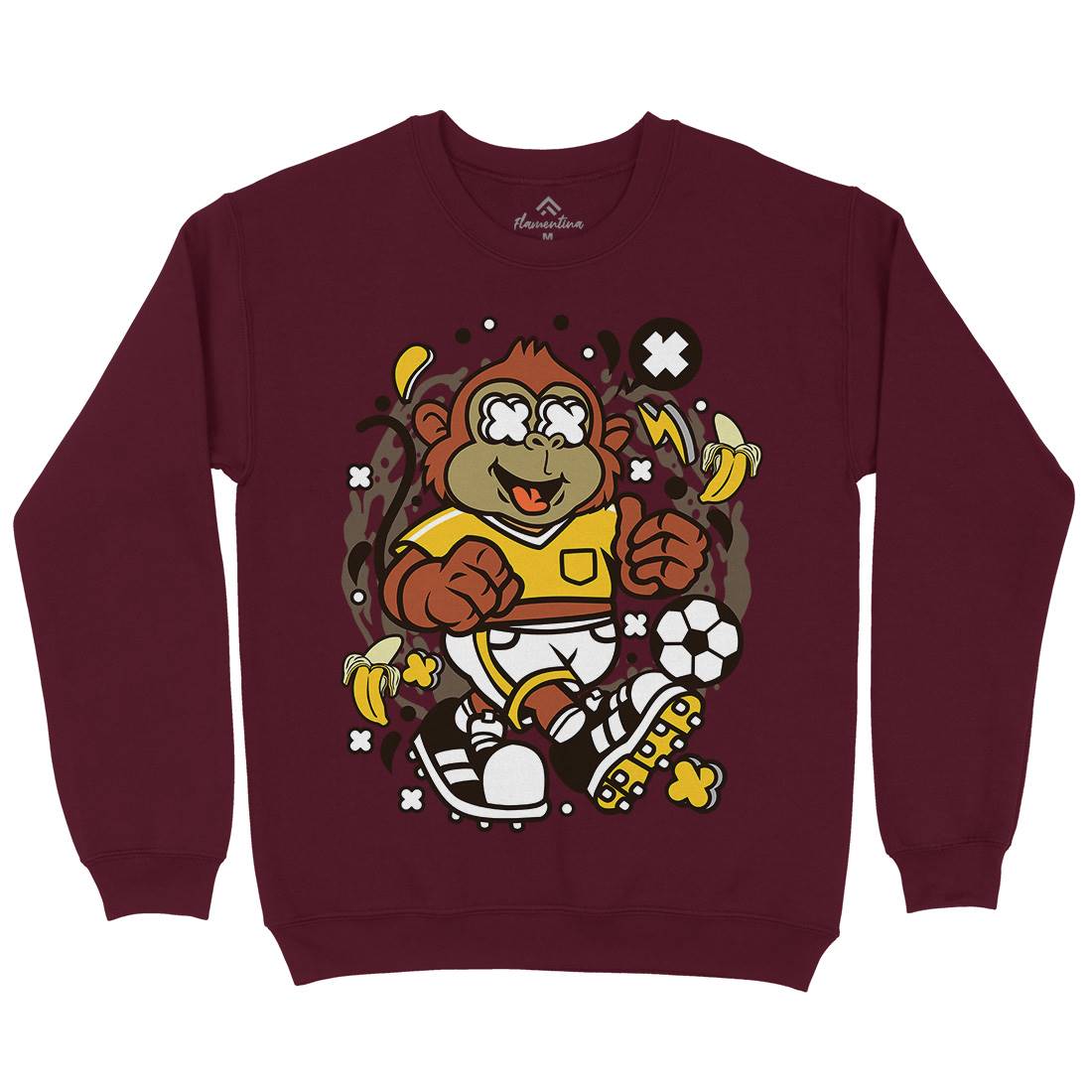 Soccer Monkey Mens Crew Neck Sweatshirt Sport C662
