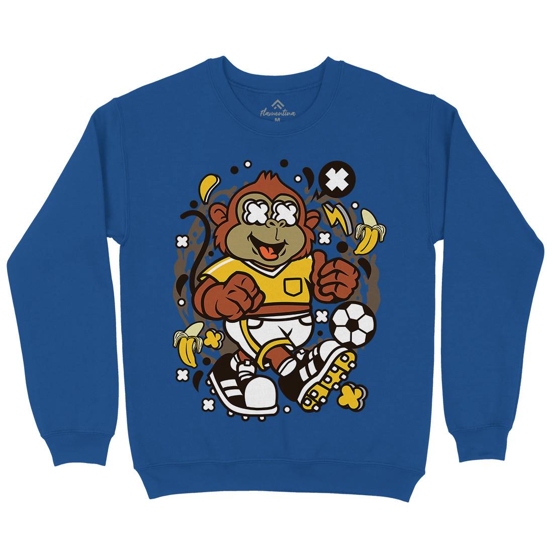 Soccer Monkey Kids Crew Neck Sweatshirt Sport C662
