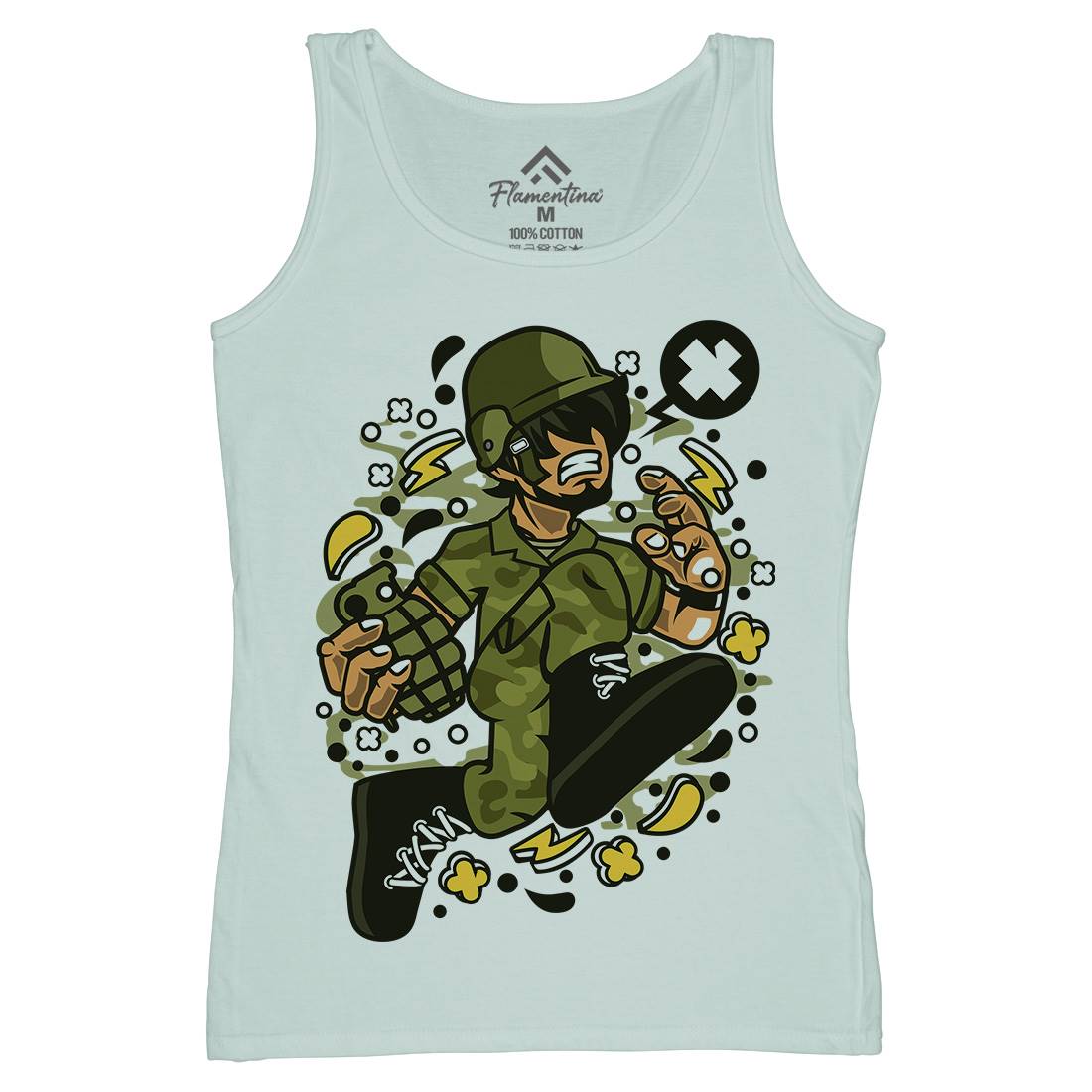 Soldier Running Womens Organic Tank Top Vest Army C663