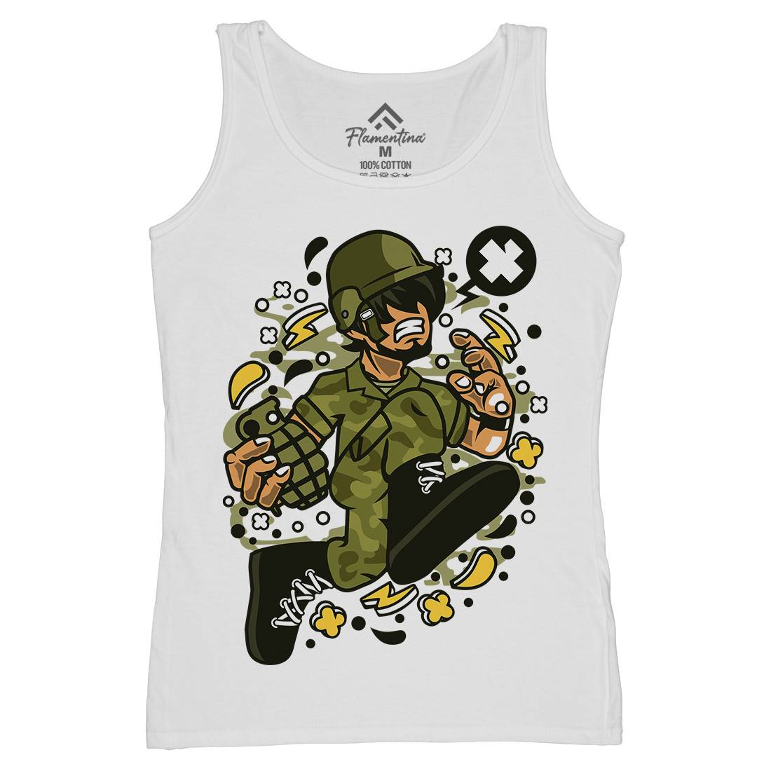 Soldier Running Womens Organic Tank Top Vest Army C663