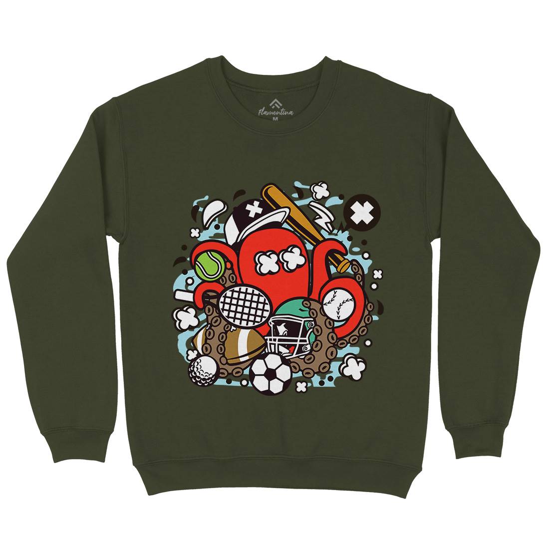 Sport Octopus Mens Crew Neck Sweatshirt Sport C665