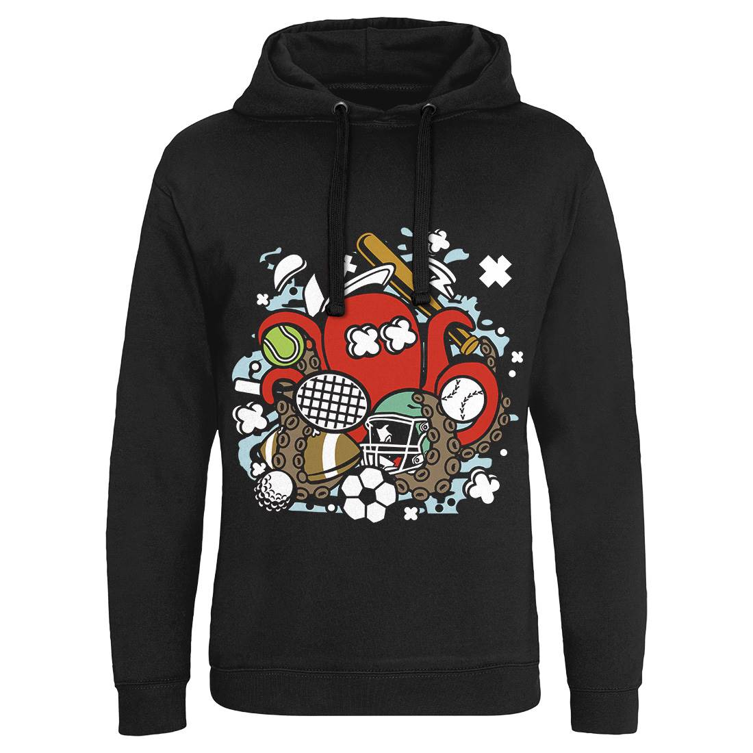 Sport Octopus Mens Hoodie Without Pocket Sport C665