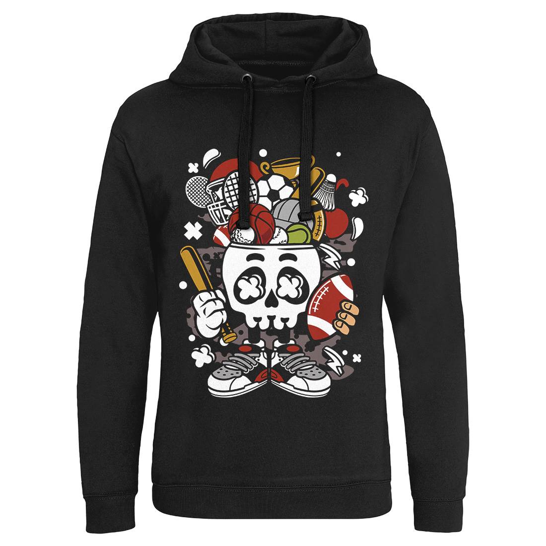 Sports Skull Head Mens Hoodie Without Pocket Sport C666