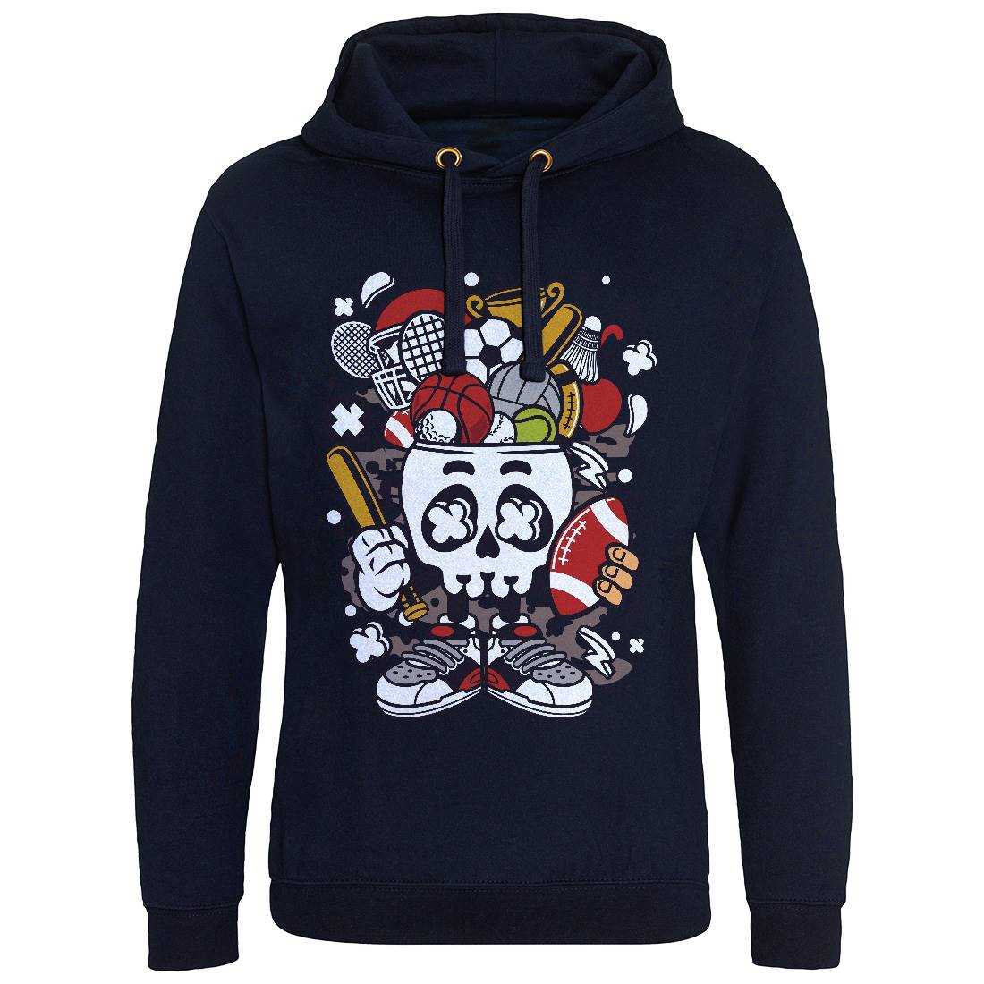 Sports Skull Head Mens Hoodie Without Pocket Sport C666