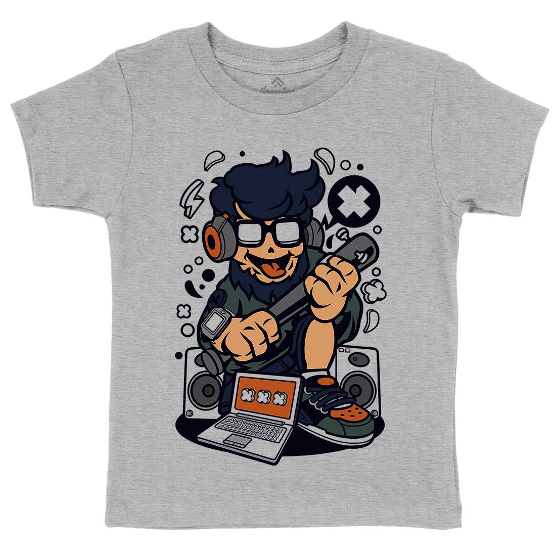 Street Hipster Kids Organic Crew Neck T-Shirt Barber C668