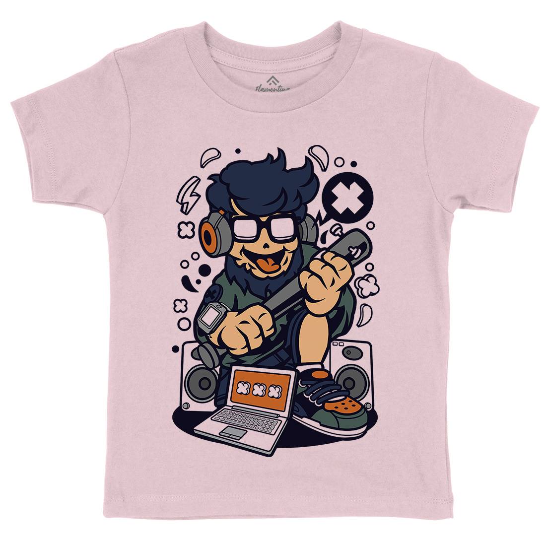 Street Hipster Kids Crew Neck T-Shirt Barber C668